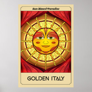 Affiche Paradis baisé au soleil Italie d'or