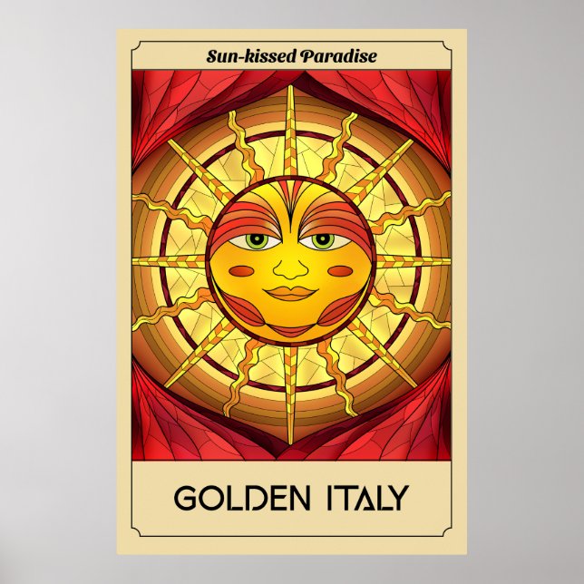 Affiche Paradis baisé au soleil Italie d'or (Devant)