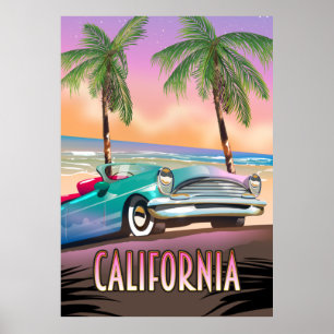 Affiche Paradis californien Coucher de soleil