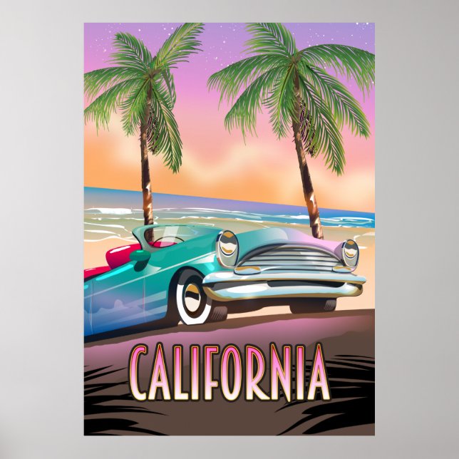 Affiche Paradis californien Coucher de soleil (Devant)