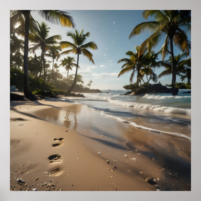 Affiche Paradis de Plage Tropicale (Devant)