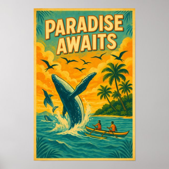 Affiche Paradis d'observation des baleines tropicales (Devant)