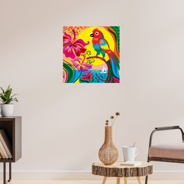 Affiche Paradis du perroquet tropical (Salon 3)