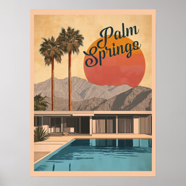 Affiche Paradis moderne du milieu du siècle : Palm Springs (Devant)