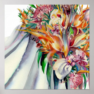 Affiche Paradis tropical, Bouquet en cascade nuptiale (1),