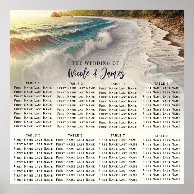 Affiche Paradise Beach Sunset Coastal Mariage Siège (Devant)