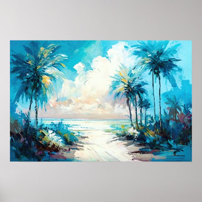 Affiche Paradise Tropical Beach Art (Devant)