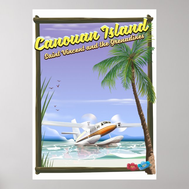Affiche paradisiaque des îles Canouan des Caraïbes (Devant)