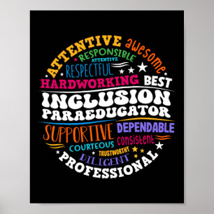 Affiche Paraéducateur pour l'inclusion super - Éducation s
