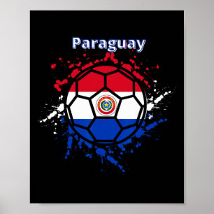 Affiche Paraguay Football Drapeau Paraguayen Maillot de su
