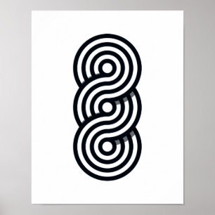 Affiche Parallel Lines Art Print - Black and White Line
