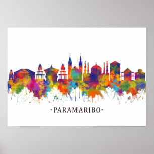Affiche Paramaribo suriname Skyline