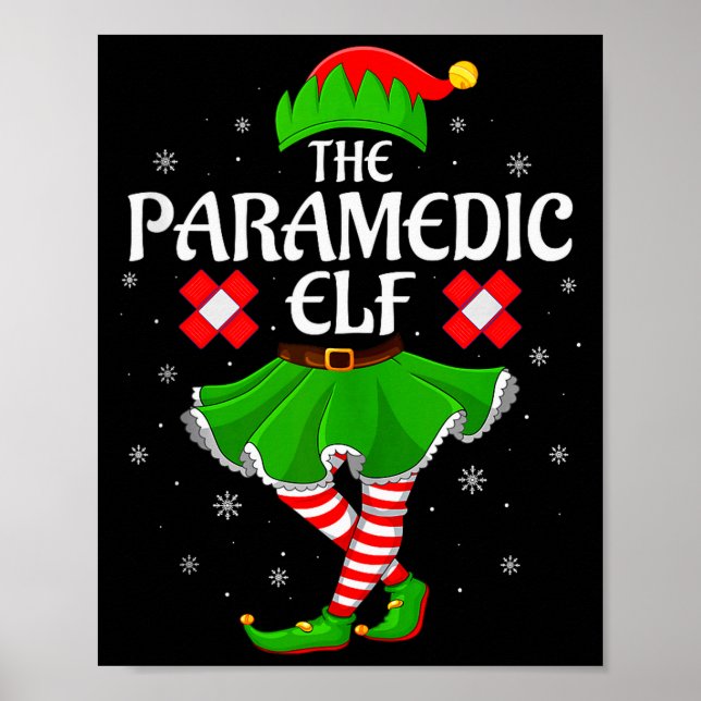 Affiche Paramedic Elf Christmas Family Girls Women Elf Squ (Devant)