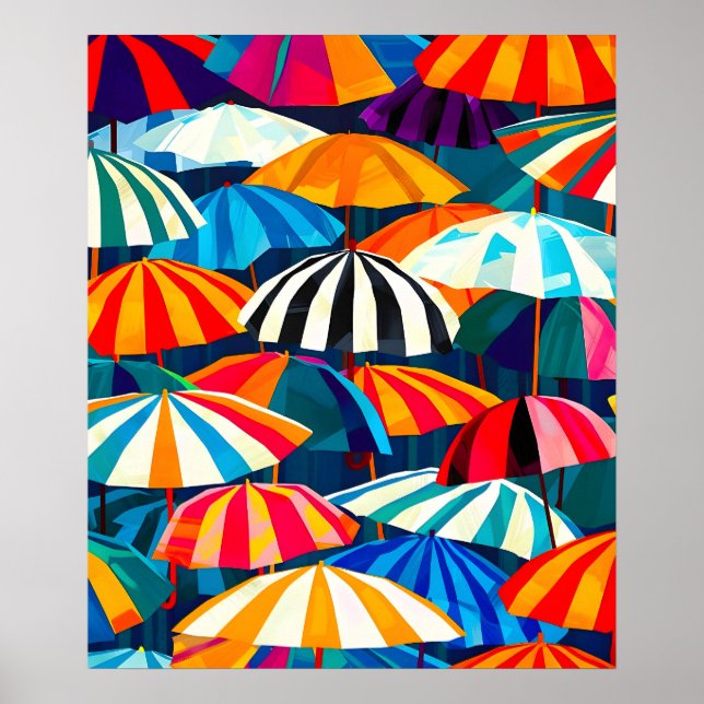 Affiche Parapluie Abstrait Rainbow Beach (Devant)