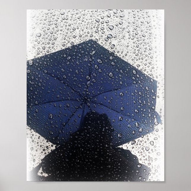 Affiche Parapluie bleu (Devant)