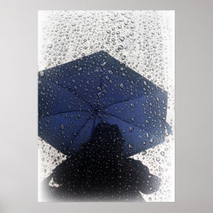 Affiche Parapluie bleu