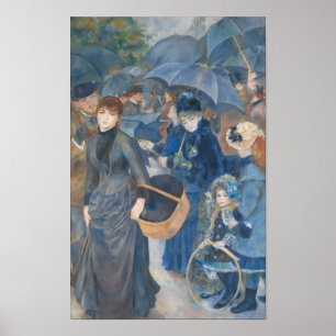 Affiche Parapluie bleu de Renoir Académie sombre
