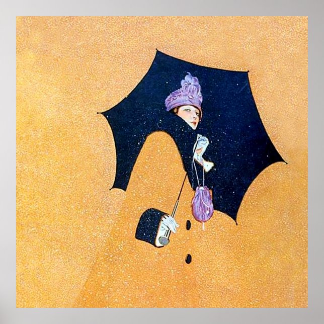 Affiche Parapluie et neige par C Coles Phillips (Devant)