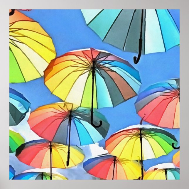 Affiche Parapluie flottant Sky Whimsical Parasols Art (Devant)