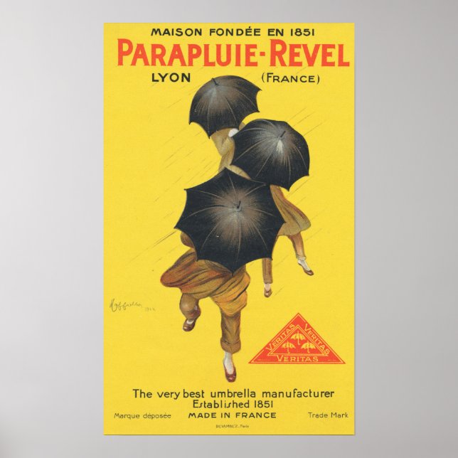 Affiche PARAPLUIE REVEL French Umbrella Fabricant Vieux (Devant)