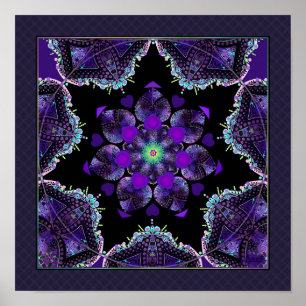 Affiche Parapluie violet & coeurs .7