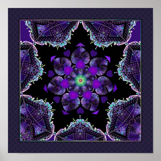 Affiche Parapluie violet & coeurs .7 (Devant)