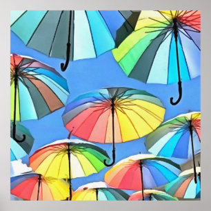 Affiche Parapluies flottantes en gros