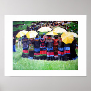 Affiche Parapluies jaunes (concours de beauté)