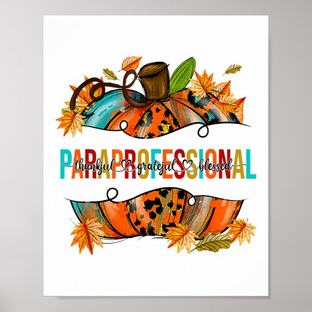 Affiche Paraprofessionnel Happy Fall Y’all Citrouille Para (Devant)