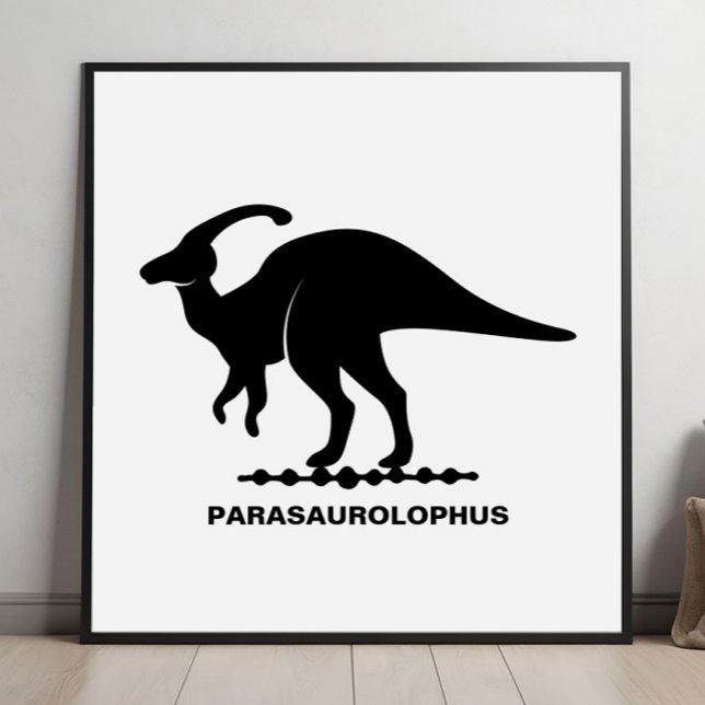 Affiche Parasaurolophus Dinosaure Silhouette (Créateur téléchargé)