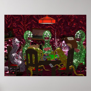 Affiche Parasites intestinaux jouant au poker