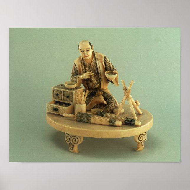 Affiche Parasol Maker, Okinomo, Période Edo (Devant)