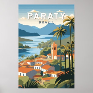 Affiche Paraty Brésil Travel Art Vintage