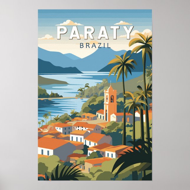 Affiche Paraty Brésil Voyage Art Vintage (Devant)