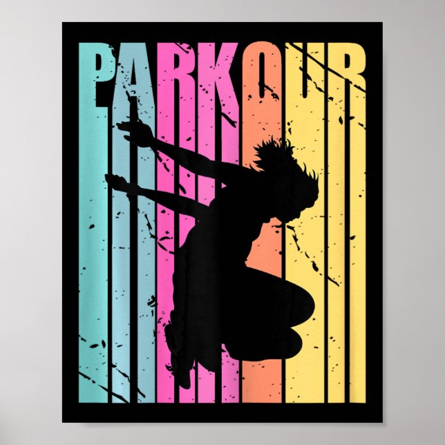 Affiche Parc à thème féminin pour anniversaire Parkour Rét (Devant)