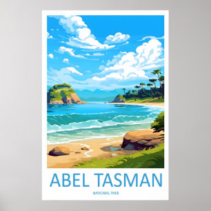 Affiche Parc Abel Tasman Ski National Voyage Vintage