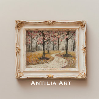 Affiche Parc botanique de la mosaïque vintage Magnolia Blo