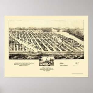 Affiche Parc d'Asbury, carte panoramique de NJ - 1897