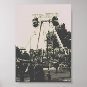 Affiche Parc d'attractions Vintage Autriche Vienne Prater