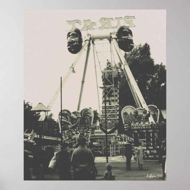 Affiche Parc d'attractions vintage Autriche Vienne Prater (Devant)