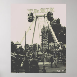 Affiche Parc d'attractions Vintage Autriche Vienne Prater