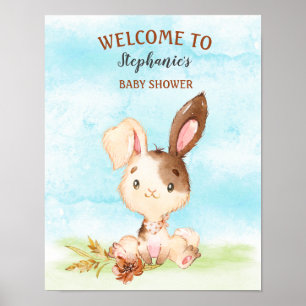Affiche Parc de Baby showers de Bunny Watercolor