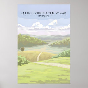 Affiche Parc de campagne Queen Elizabeth Hampshire Voyage