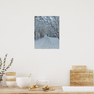Affiche Parc de neige merveilleux d'hiver Carte blanche
