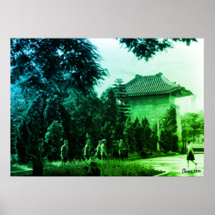 Affiche Parc des martyrs de Canton Chine ancienne