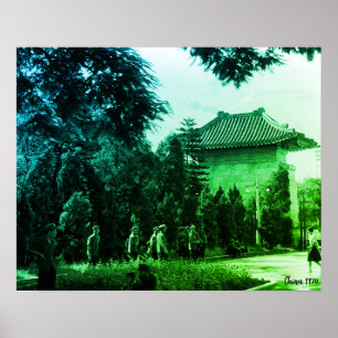 Affiche Parc des martyrs de Canton Chine ancienne