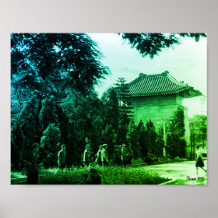 Affiche Parc des martyrs de Canton Chine ancienne