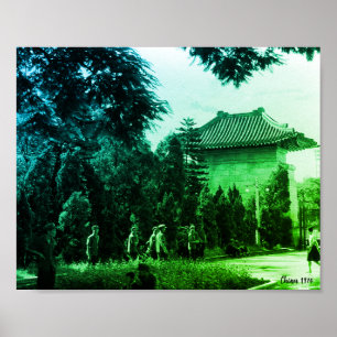 Affiche Parc des martyrs de Canton Chine ancienne