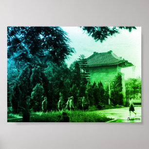 Affiche Parc des martyrs de Canton Chine vintage