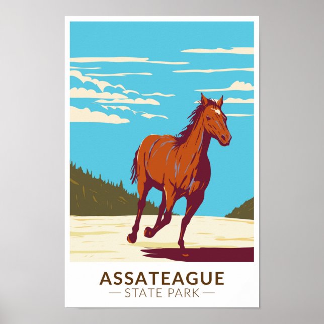Affiche Parc d'état d'Assateague Maryland (Devant)